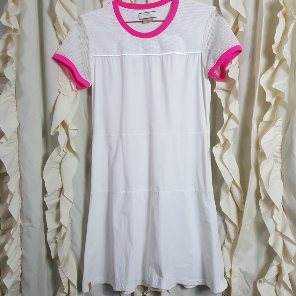 Monreal London White Tennis Dress Mesh Details Med